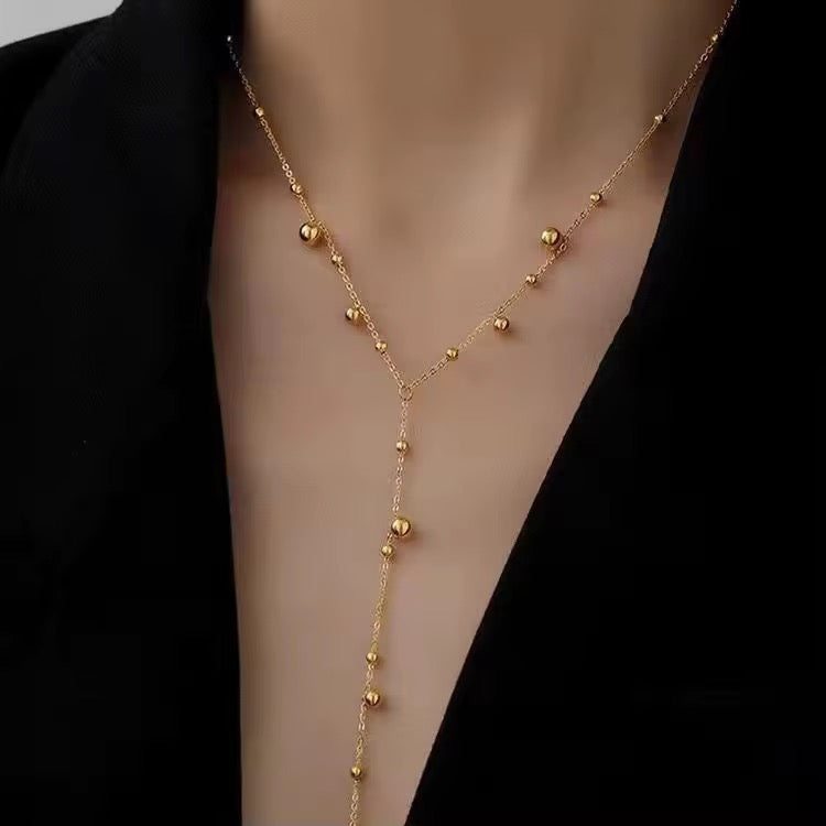Golden Beads Y Necklace