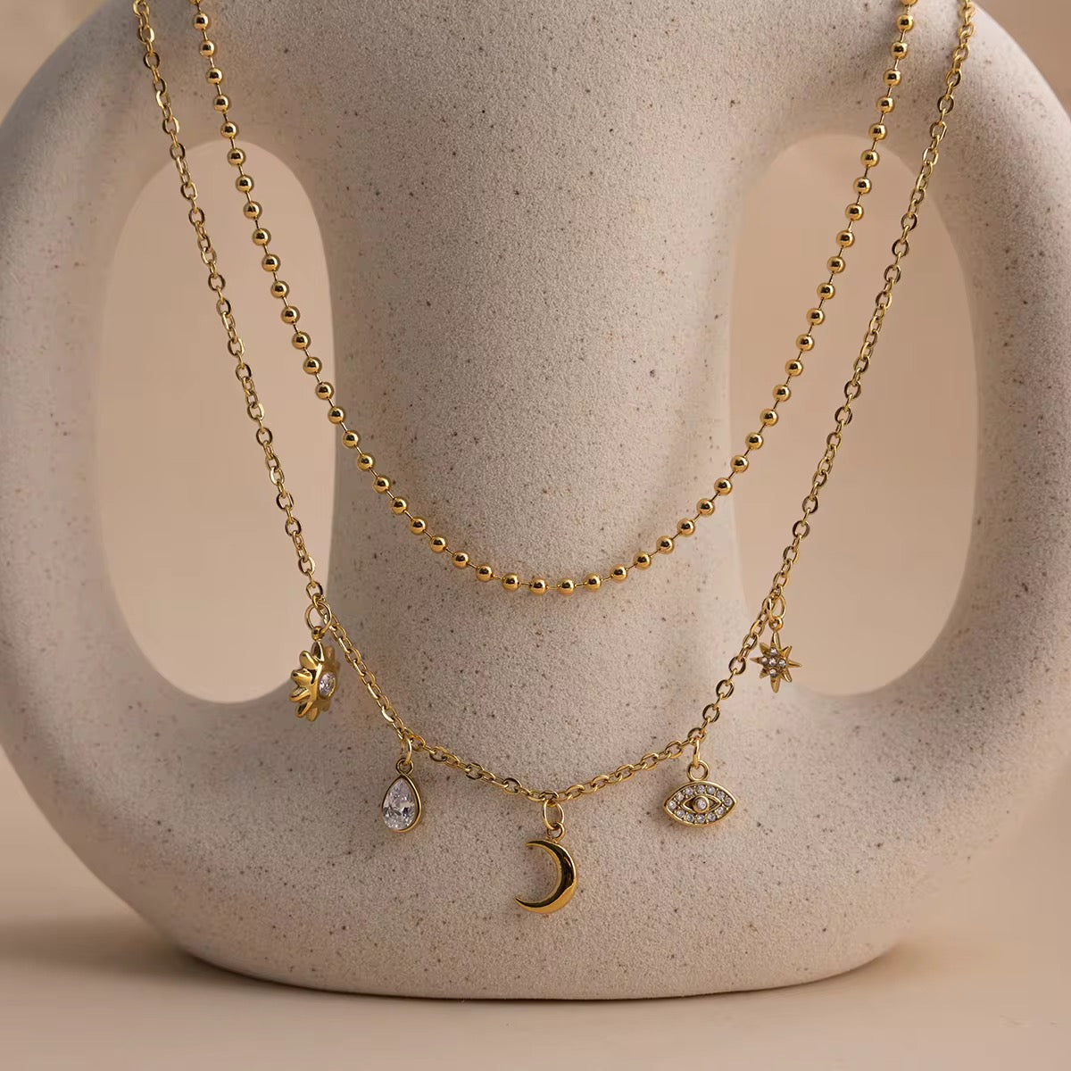 Moon & Eye Necklace