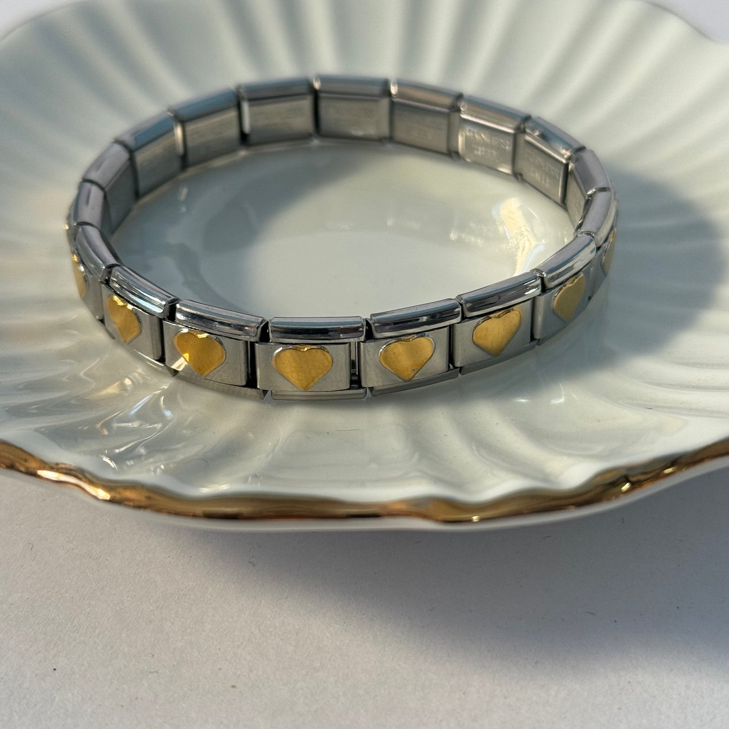 FILLED HEART ITALIAN CHARM BRACELET