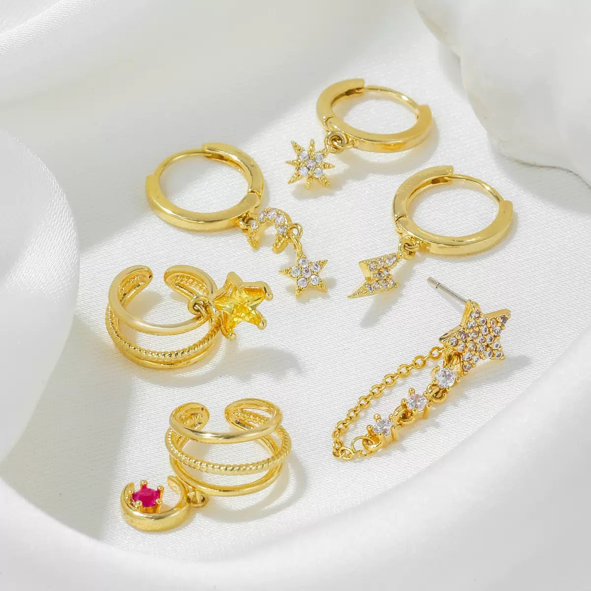 Golden Starfall Piercing Set (Not in pair)