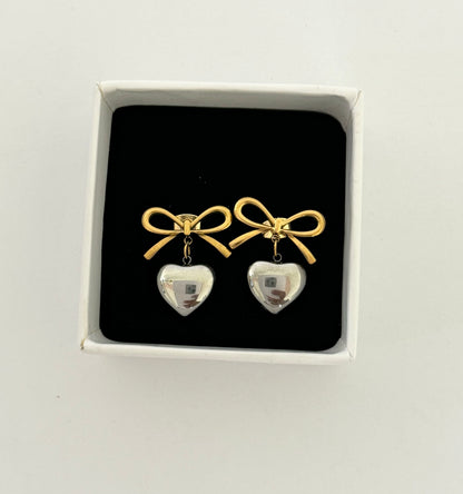 Mix Heart Bow Earrings