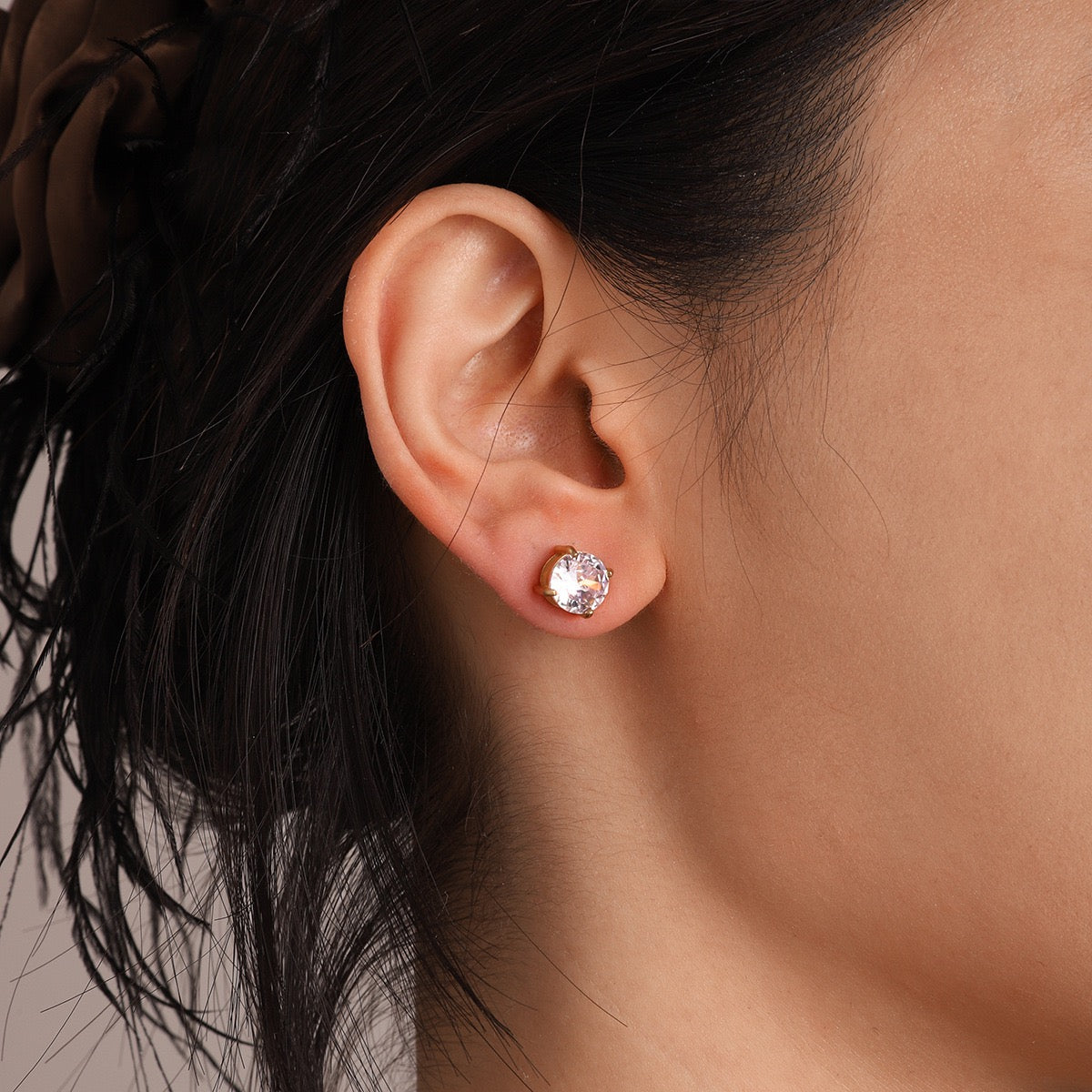 Round Big Diamond Studs