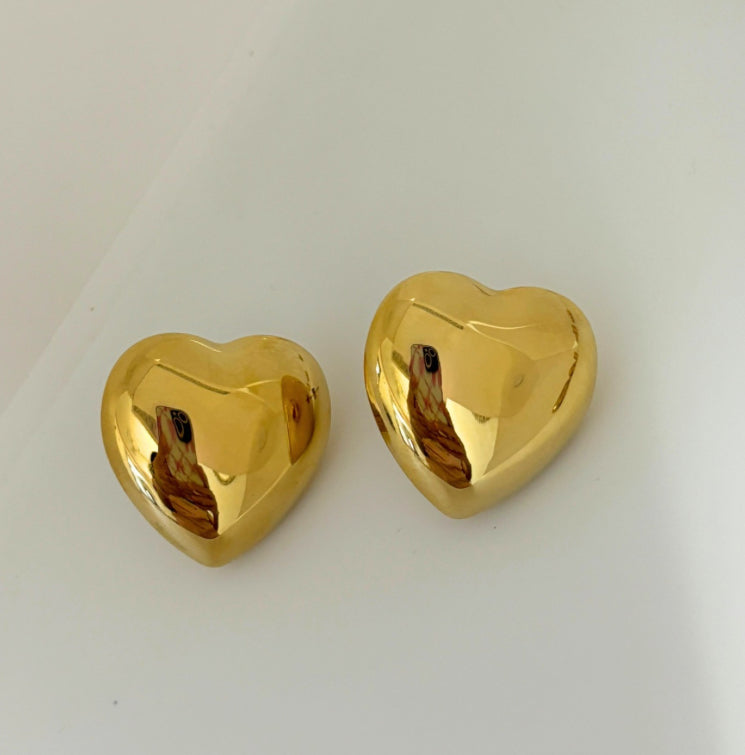 Puffy heart earrings