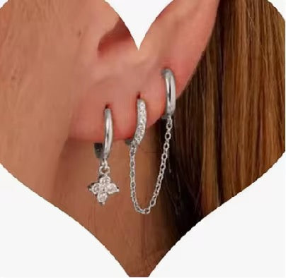 Silver Mille Piercing Set (In pair)