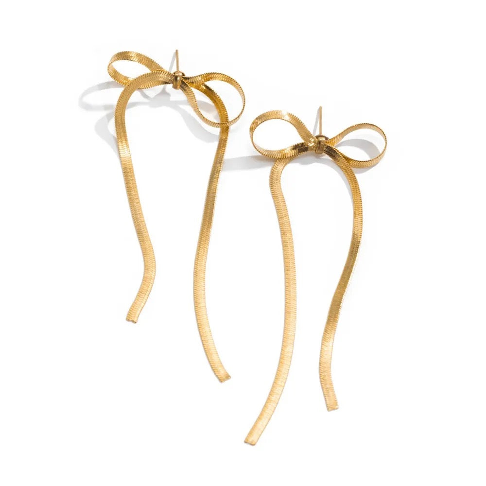 Elongated Bow Earrings