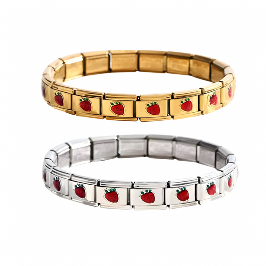 STRAWBERRY ITALIAN CHARM BRACELET