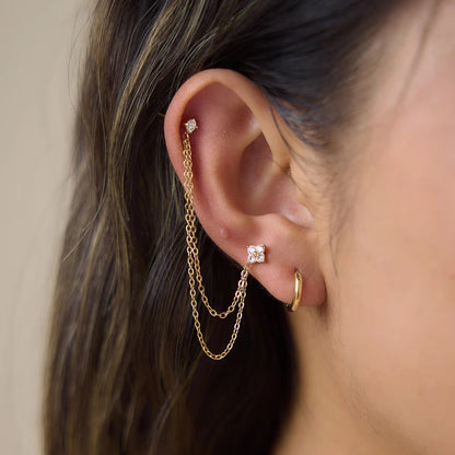 Floral Chain Link Earrings