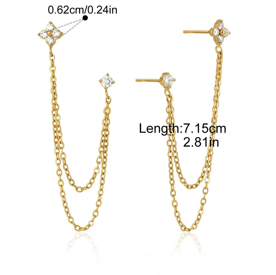Floral Chain Link Earrings
