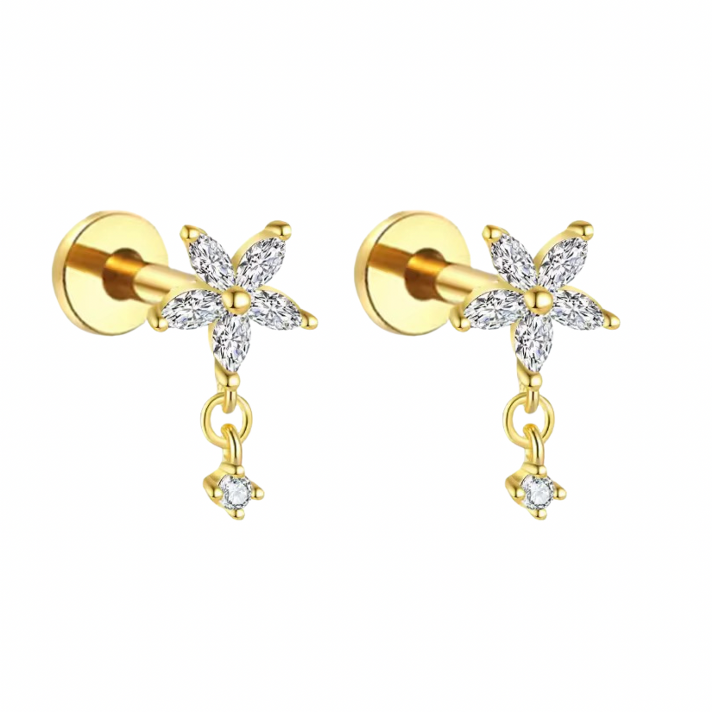 Camellia Flat back studs