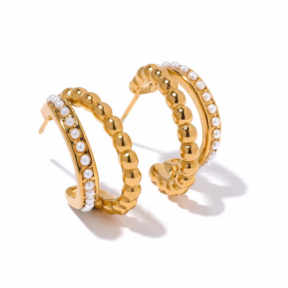 Pearly Twirl Hoops