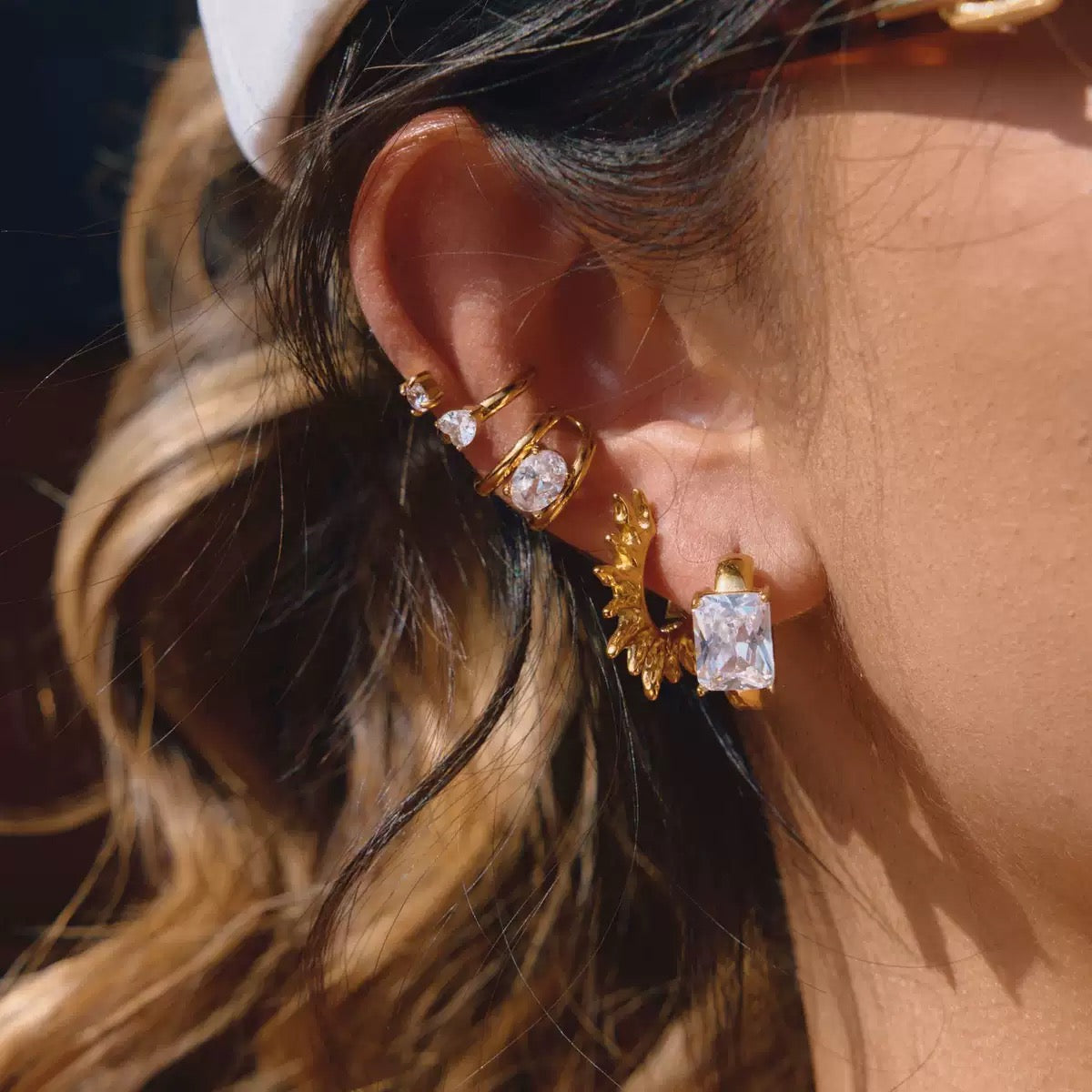 Oval Gem Earcuff (Pair)