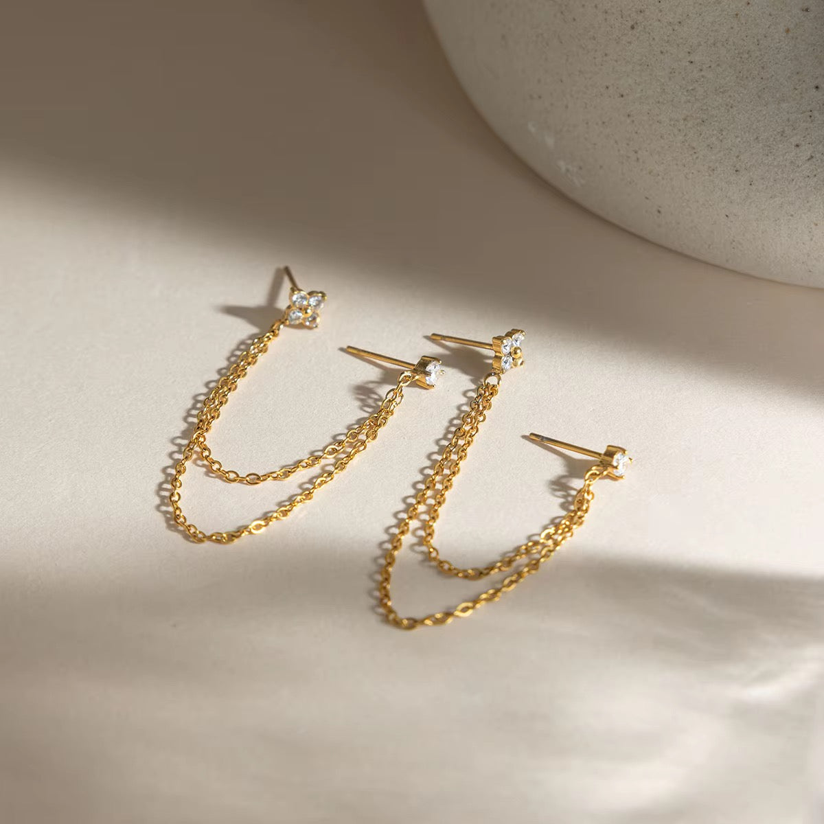 Floral Chain Link Earrings