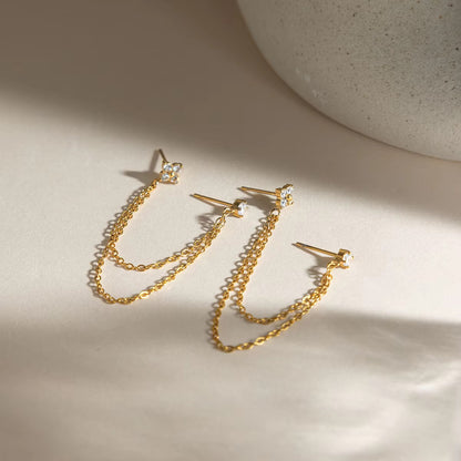 Floral Chain Link Earrings