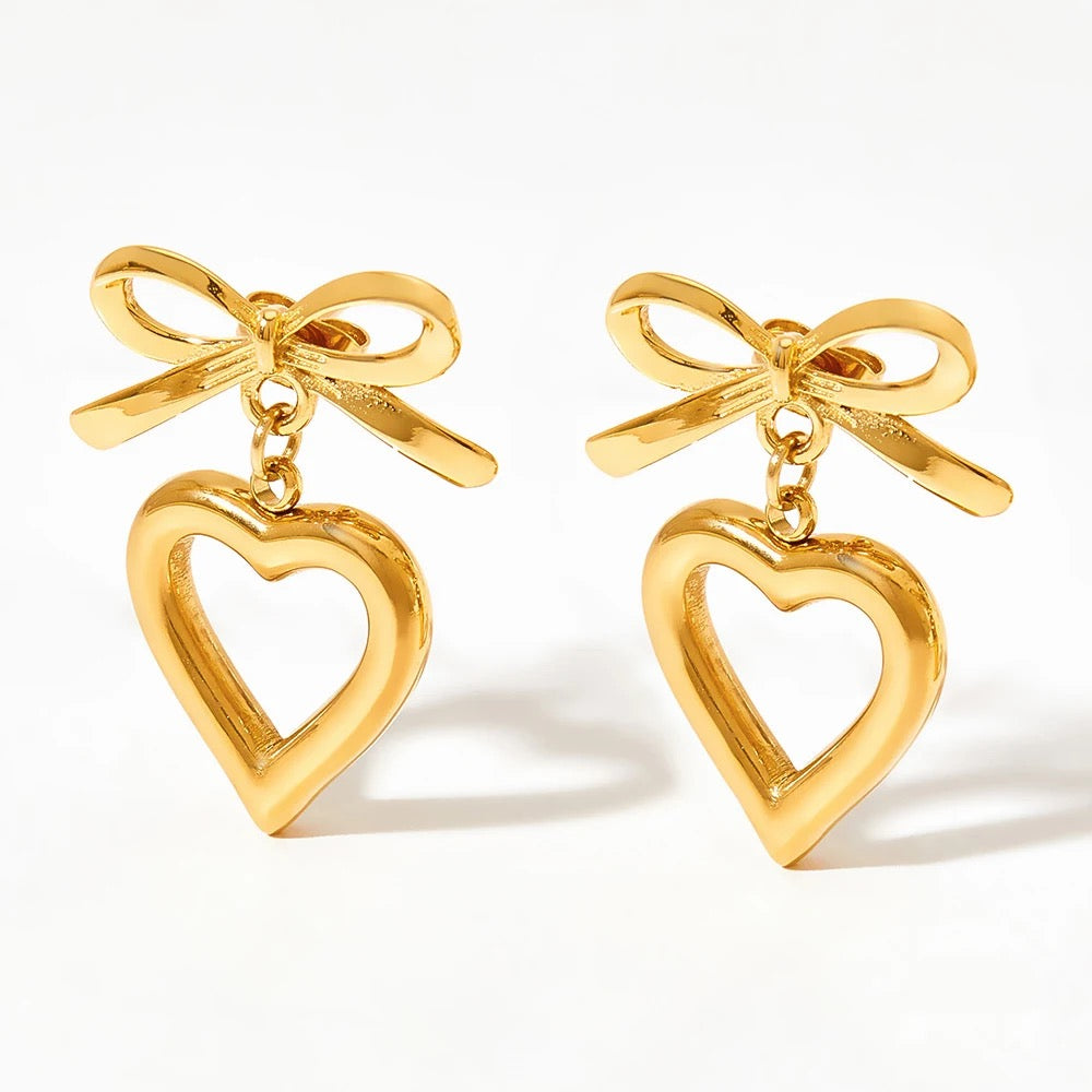 Heart Bow Earrings 2.0