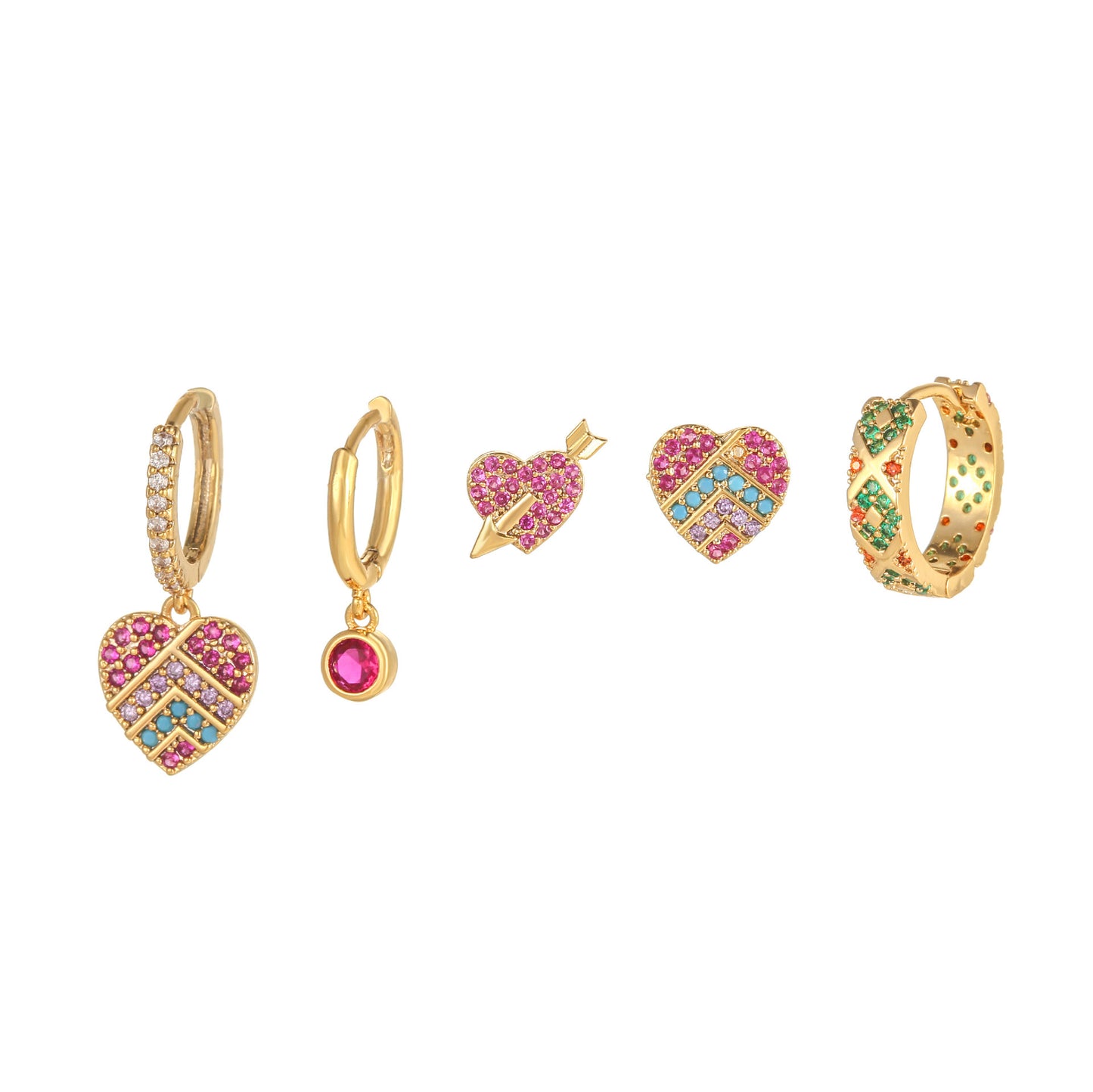 Retro Love Piercing Set (Not in pair)