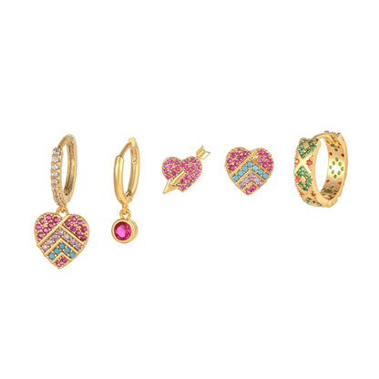 Retro Love Piercing Set (Not in pair)