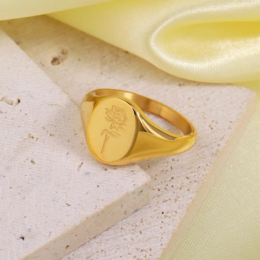 Signet Rose Ring