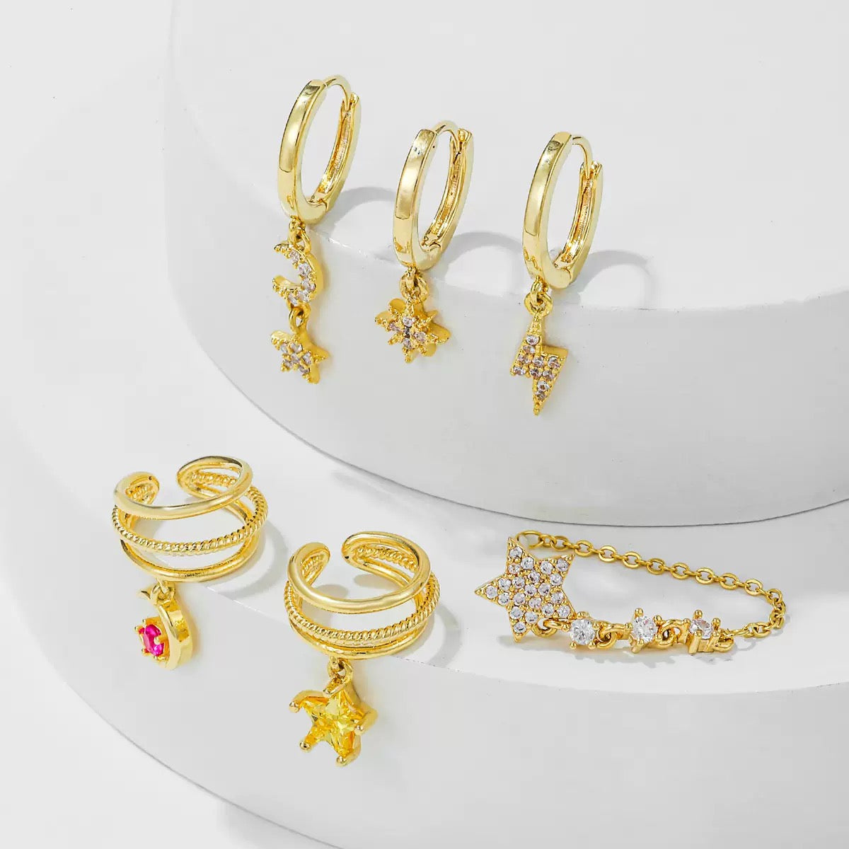 Golden Starfall Piercing Set (Not in pair)