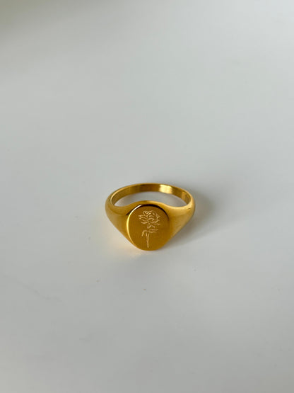 Signet Rose Ring