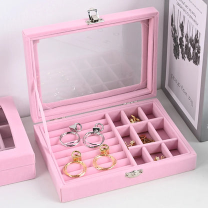 Pink Velvet Jewellery Box