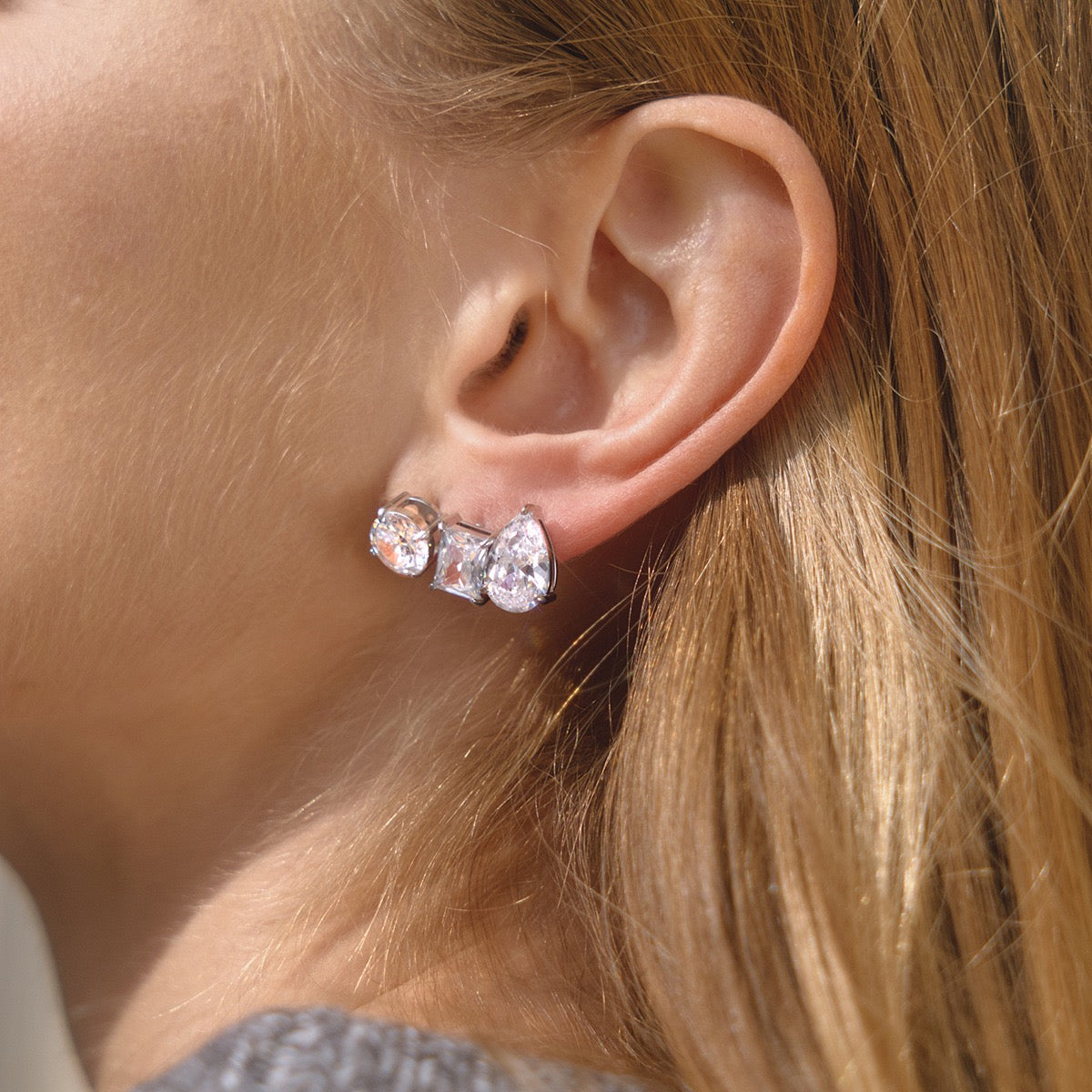 Teardrop Big Diamond Studs