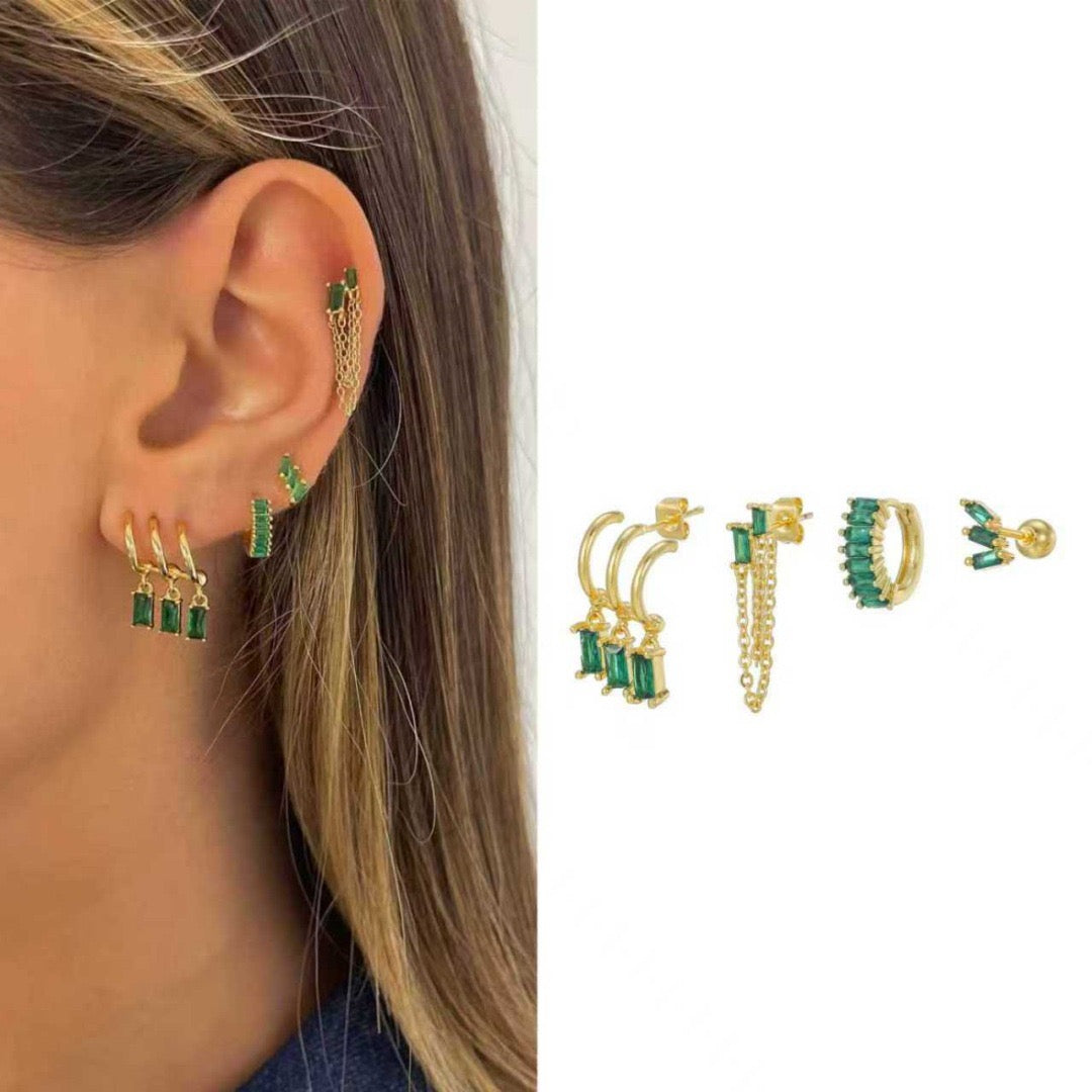 Emerald Drip Piercing Set (Not in pair)