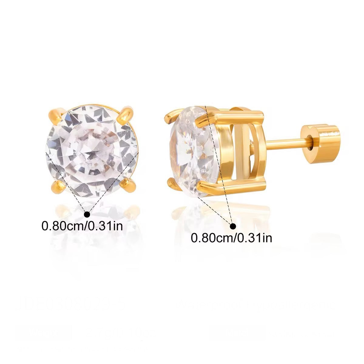 Round Big Diamond Studs