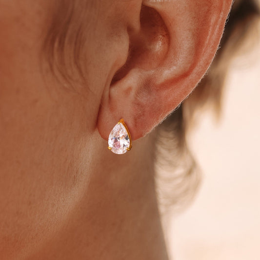 Teardrop Big Diamond Studs