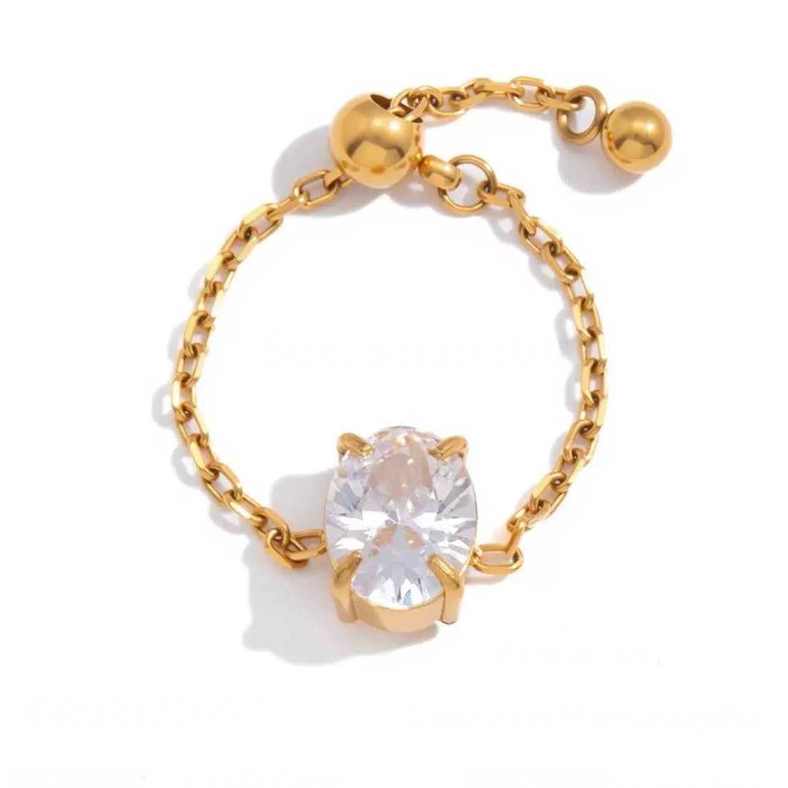Oval Solitaire Chain Ring