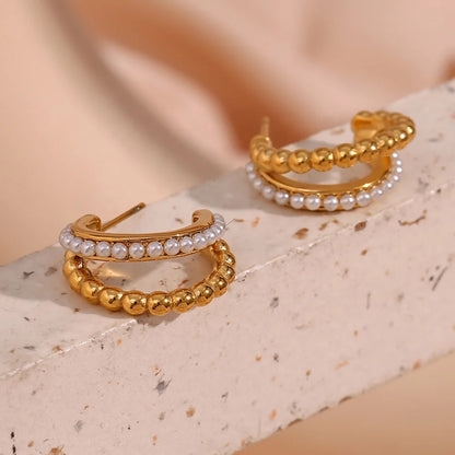 Pearly Twirl Hoops