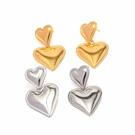 Double Heart Earrings