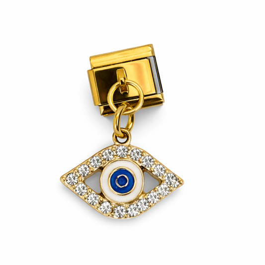 GOLD EVIL EYE HANGING IC
