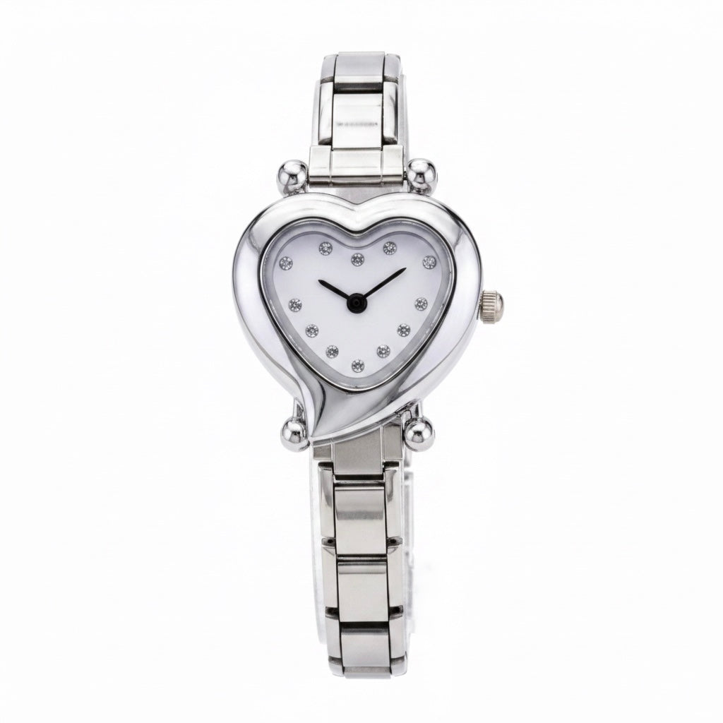 Silver Heart Italian Charm Watch
