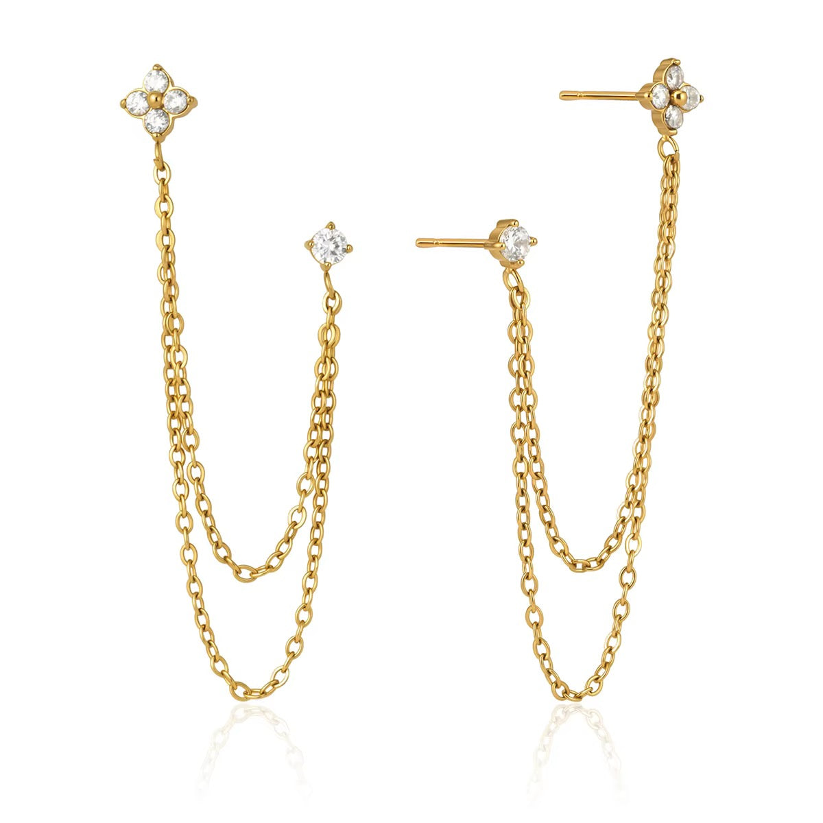 Floral Chain Link Earrings