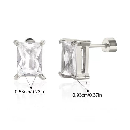 Square Big Diamond Studs