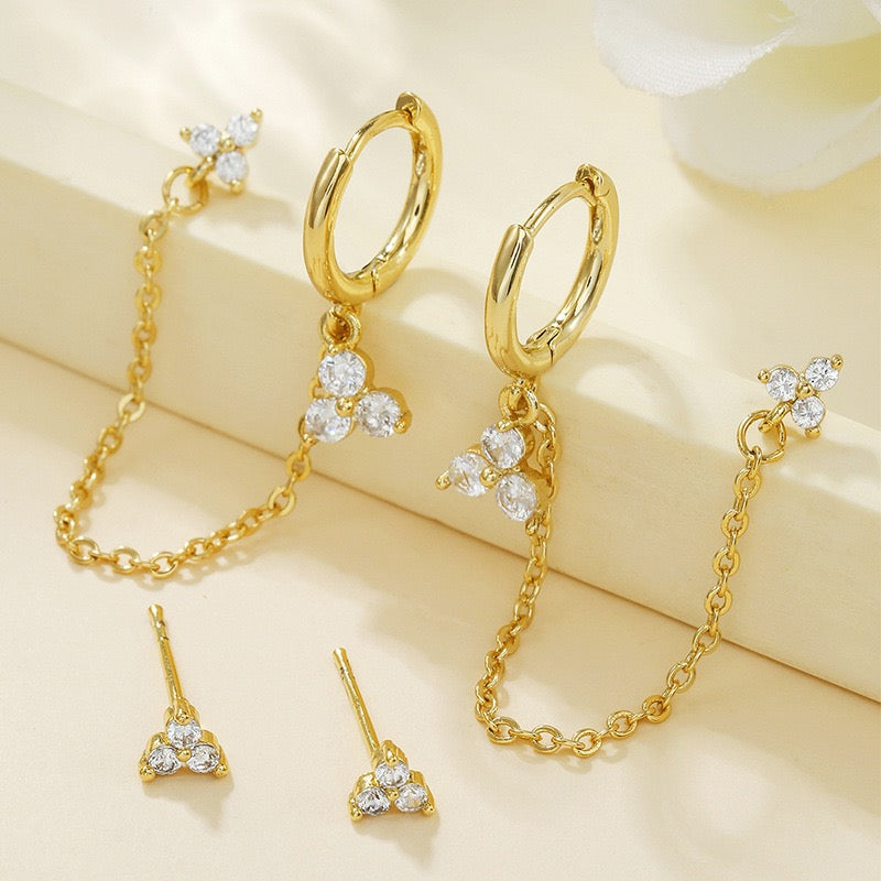 Floral Chain Piercing Set (In pair)