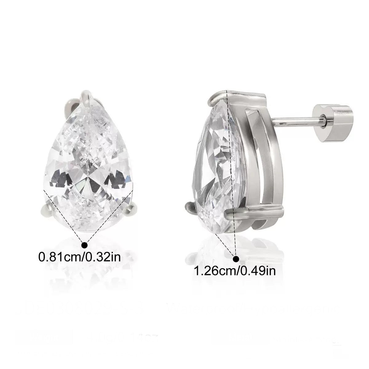 Teardrop Big Diamond Studs