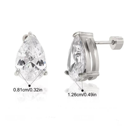 Teardrop Big Diamond Studs