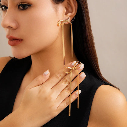 Elongated Bow Earrings