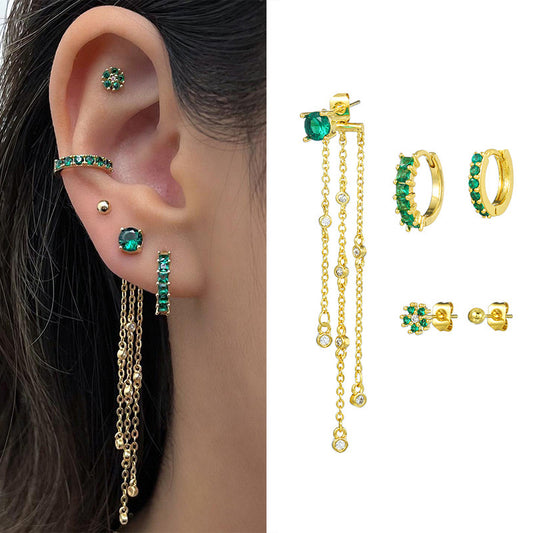 Emerald Fall Piercing Set (Not in pair)