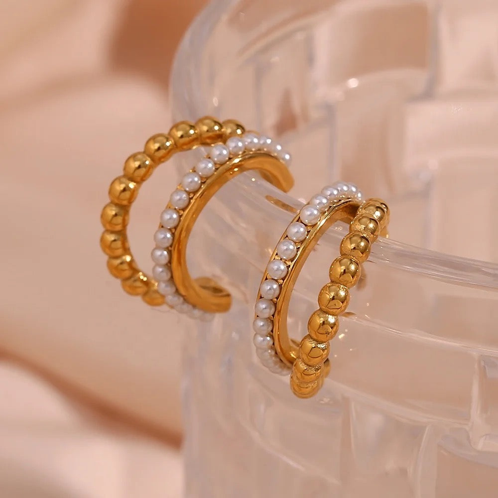 Pearly Twirl Hoops