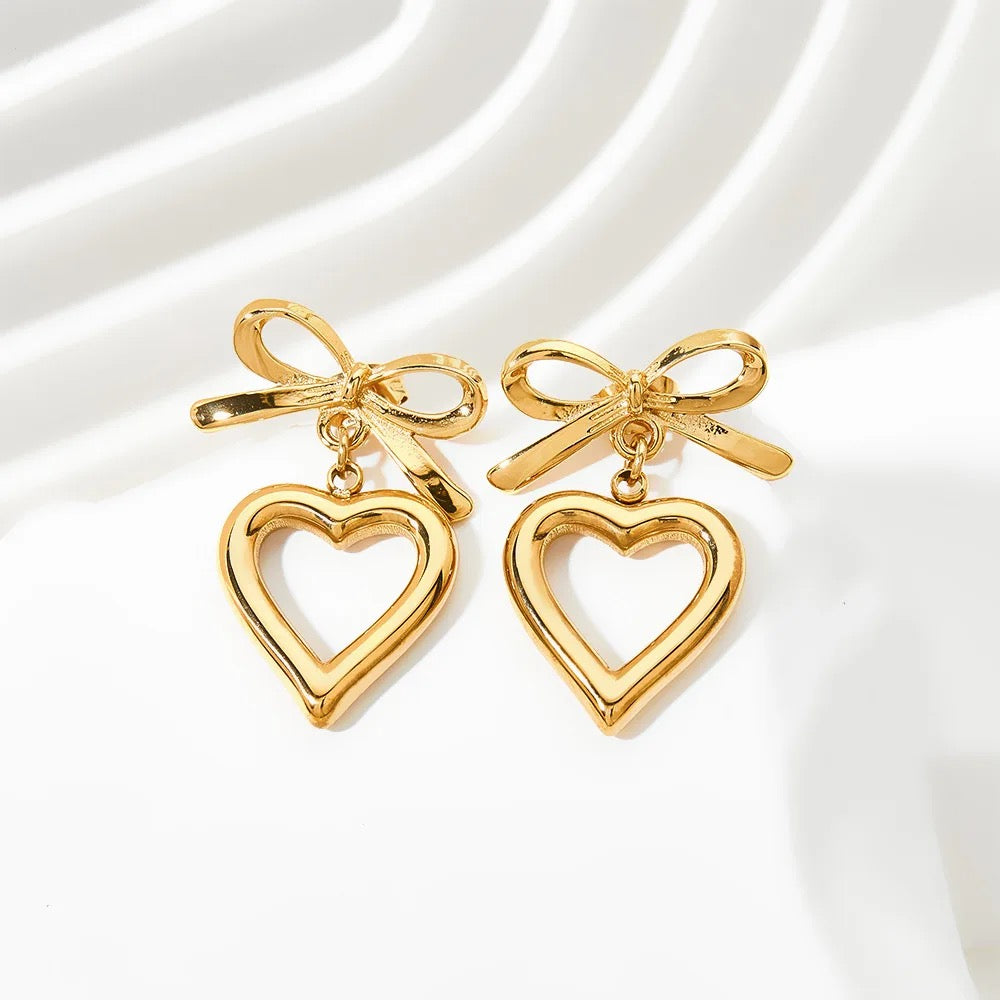 Heart Bow Earrings 2.0