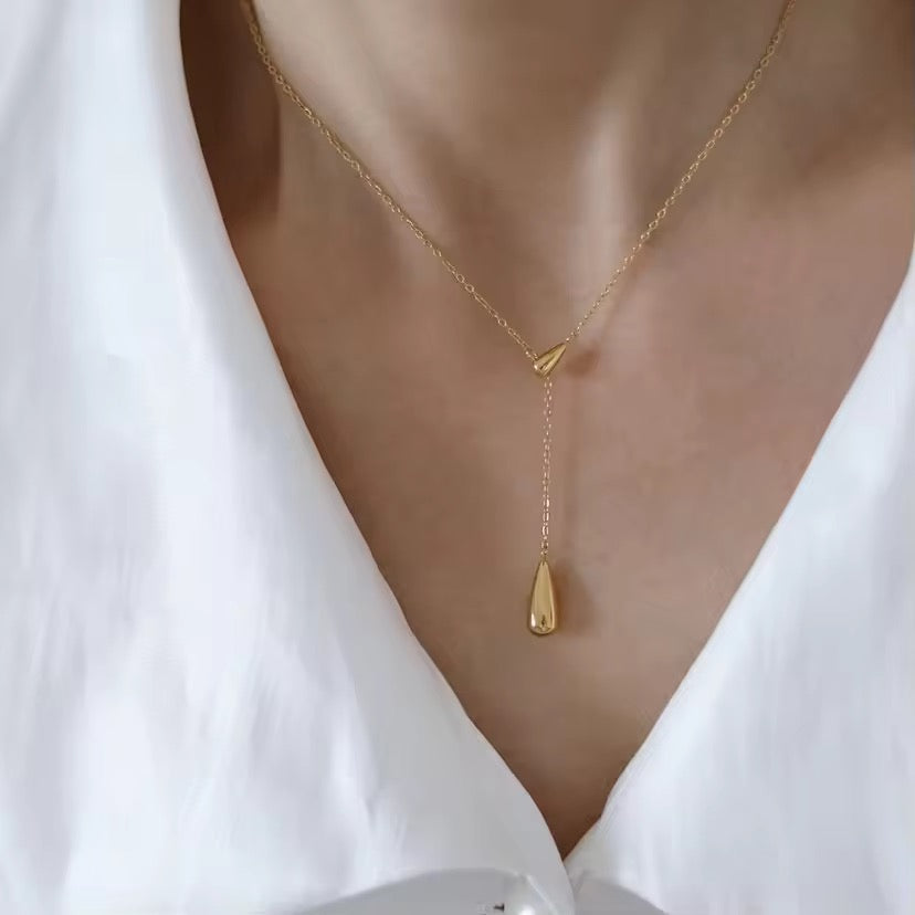 Teardrop Y Necklace