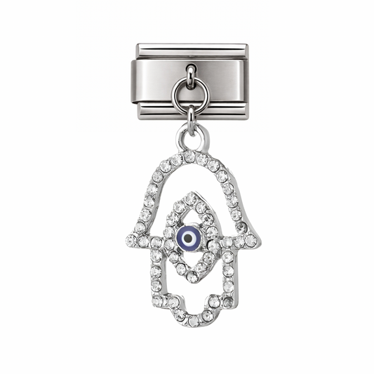 SILVER HAMSA HANGING IC