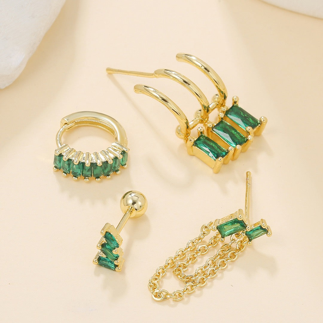 Emerald Drip Piercing Set (Not in pair)