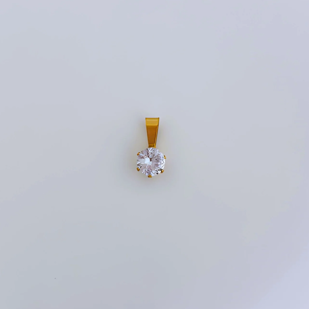 White Zircon Charm