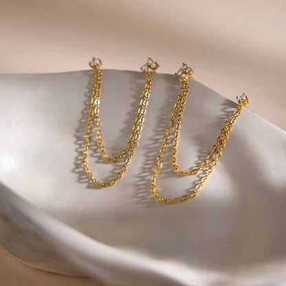 Floral Chain Link Earrings