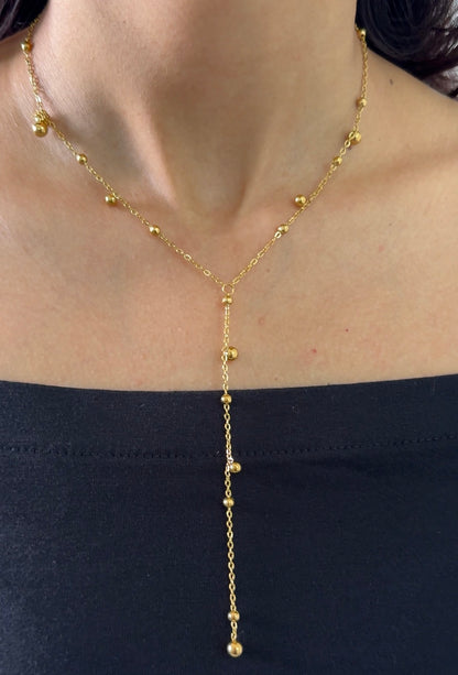 Golden Beads Y Necklace