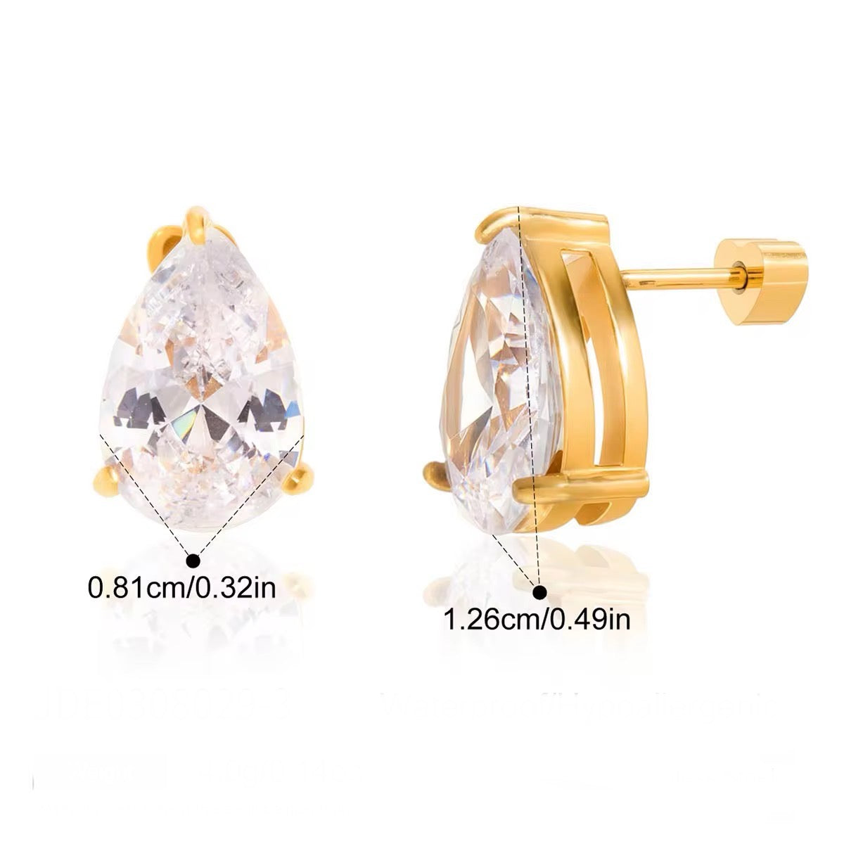 Teardrop Big Diamond Studs