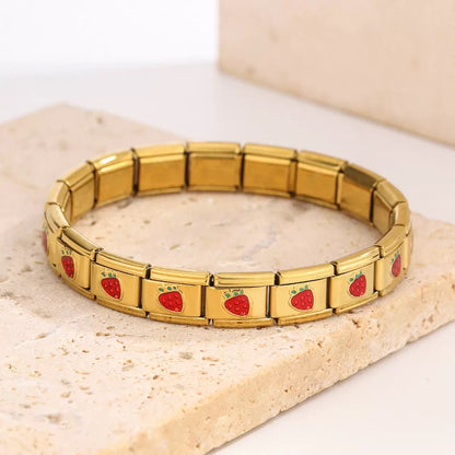 STRAWBERRY ITALIAN CHARM BRACELET